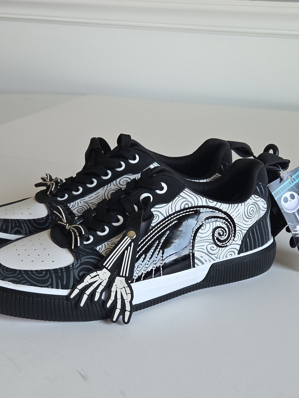Disney Black & White Nightmare Before Christmas Graphic Punk Goth Sneakers 8